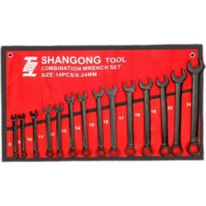 14pcs Carbon Steel Dual Purpose Wrench Set 8-24mm Auto Tool Set for General Repair Durable Construction OEM
